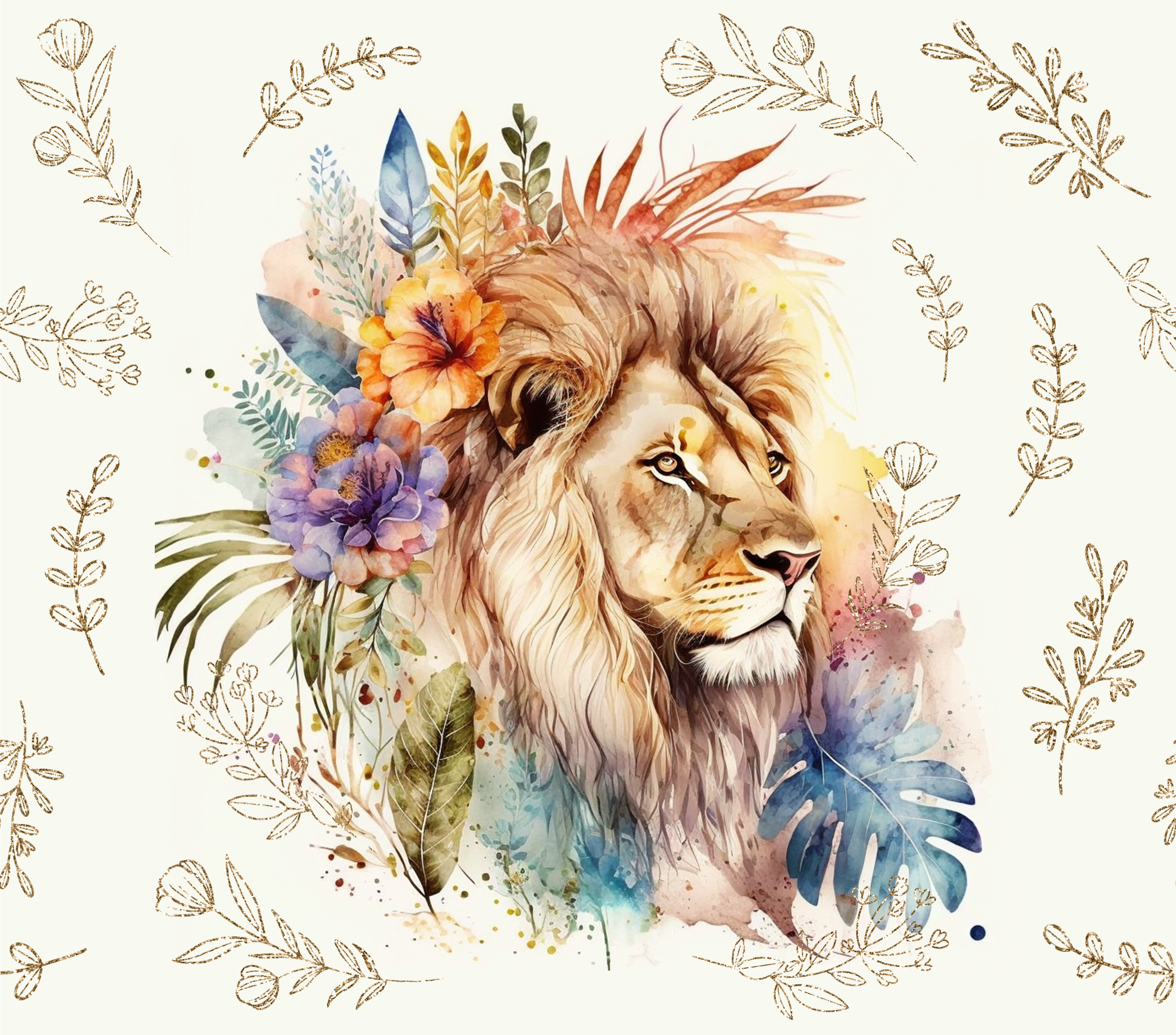 Watercolor Lion Tumbler