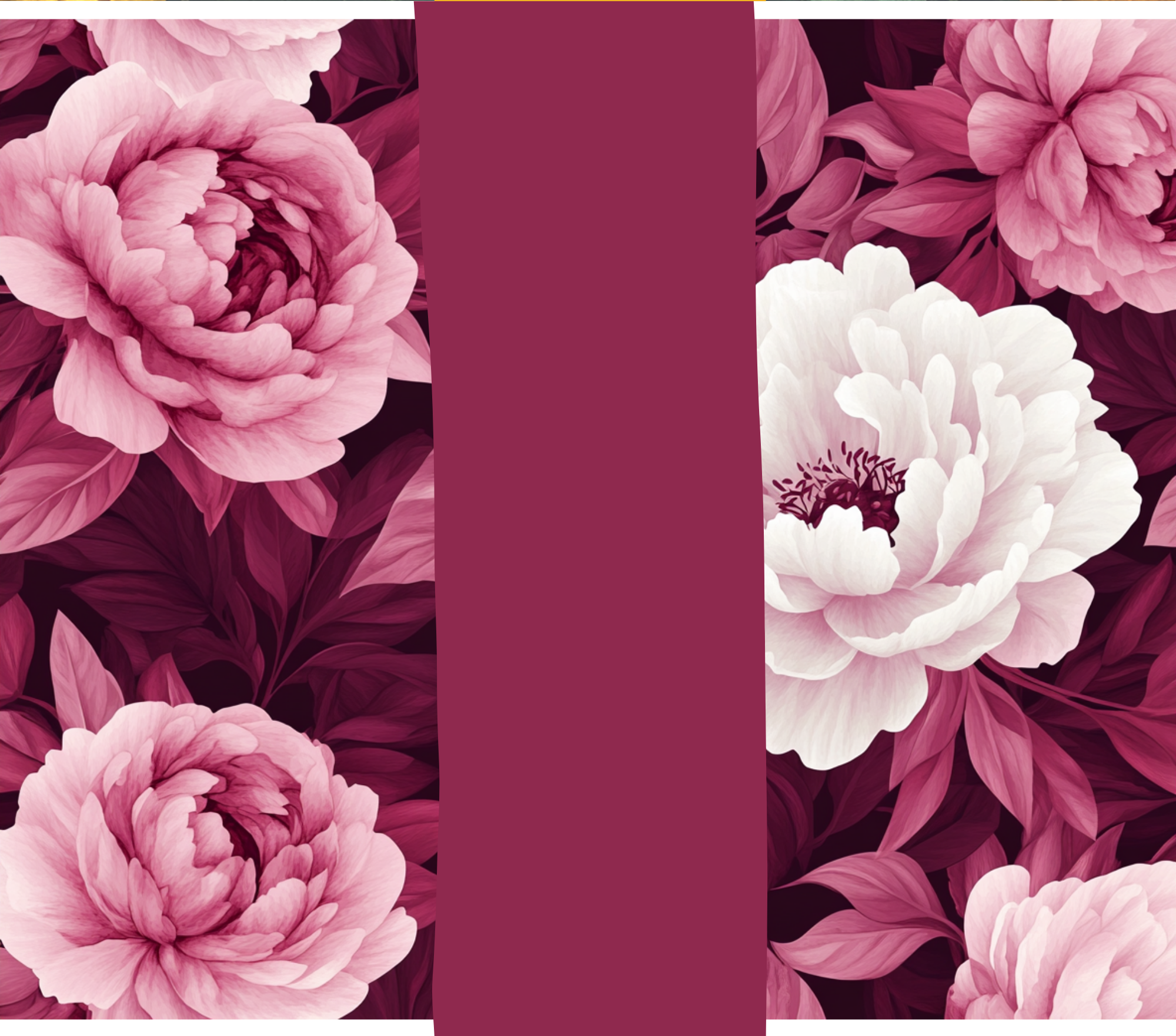 Burgundy Peony Floral Tumbler - Customizable