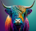 Highland Cow - Rainbow Majesty