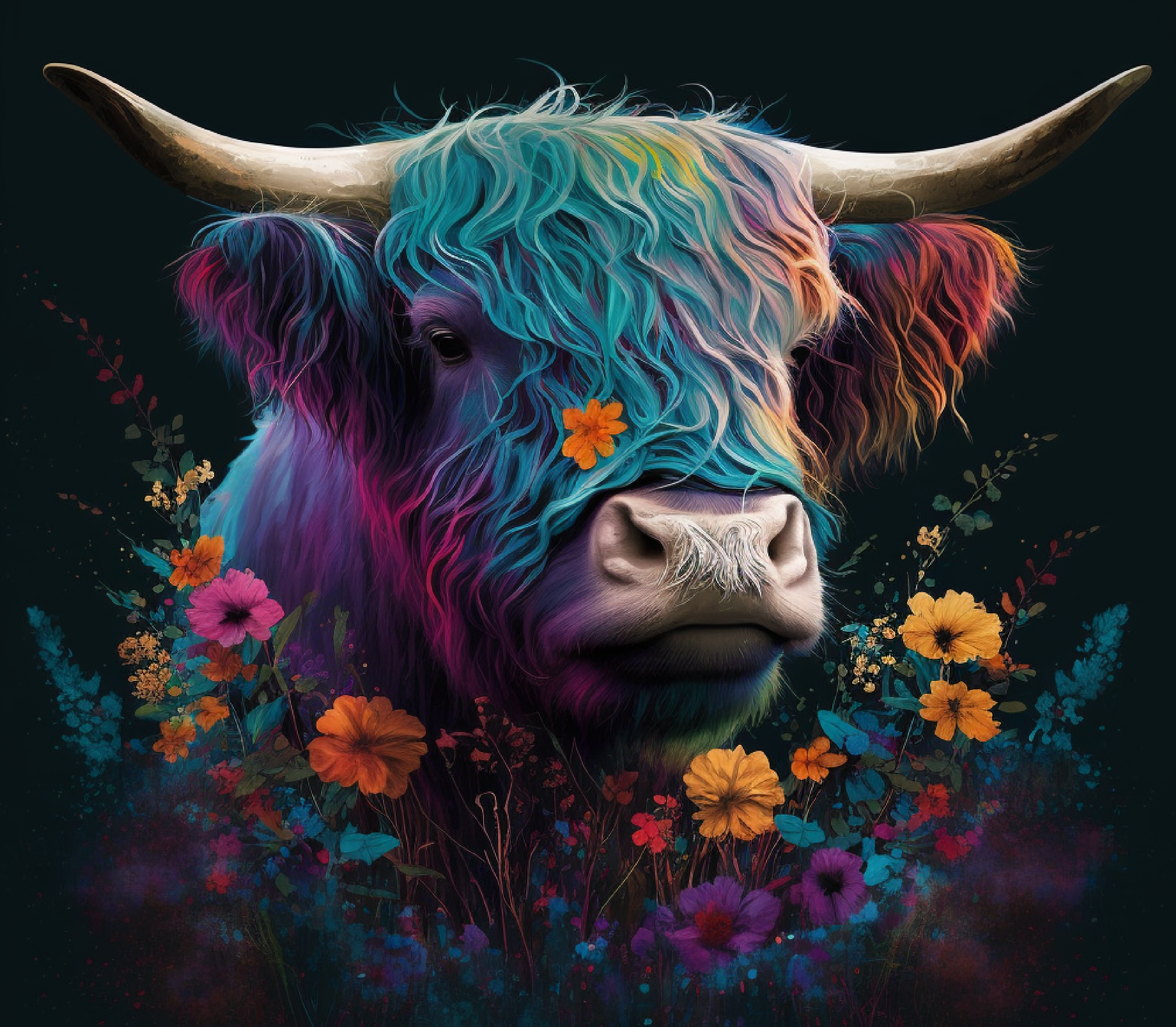 Highland Cow - Midnight Garden