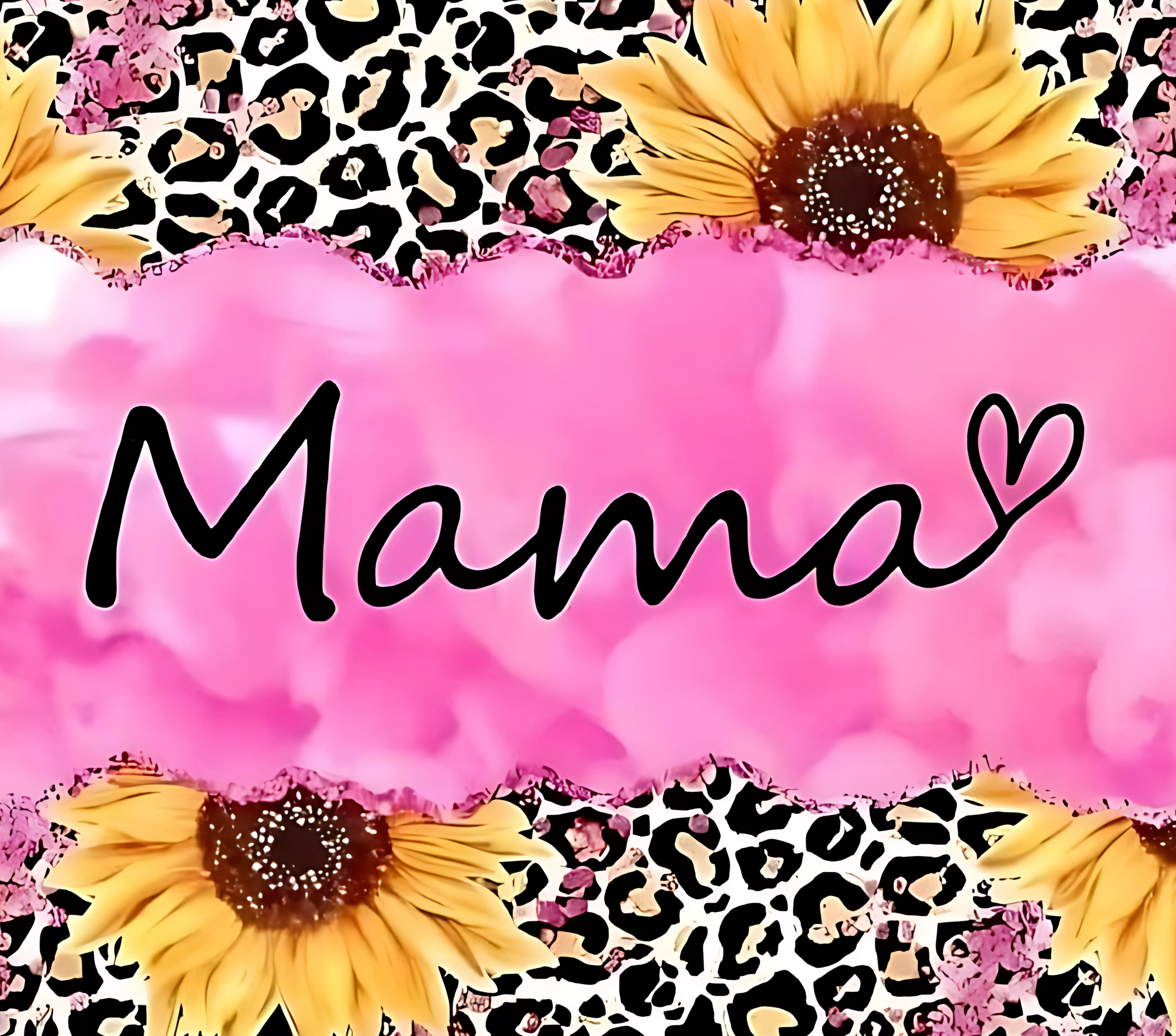 Mama Pink Leopard Sunflower Tumbler - Trendy Mother's Gift