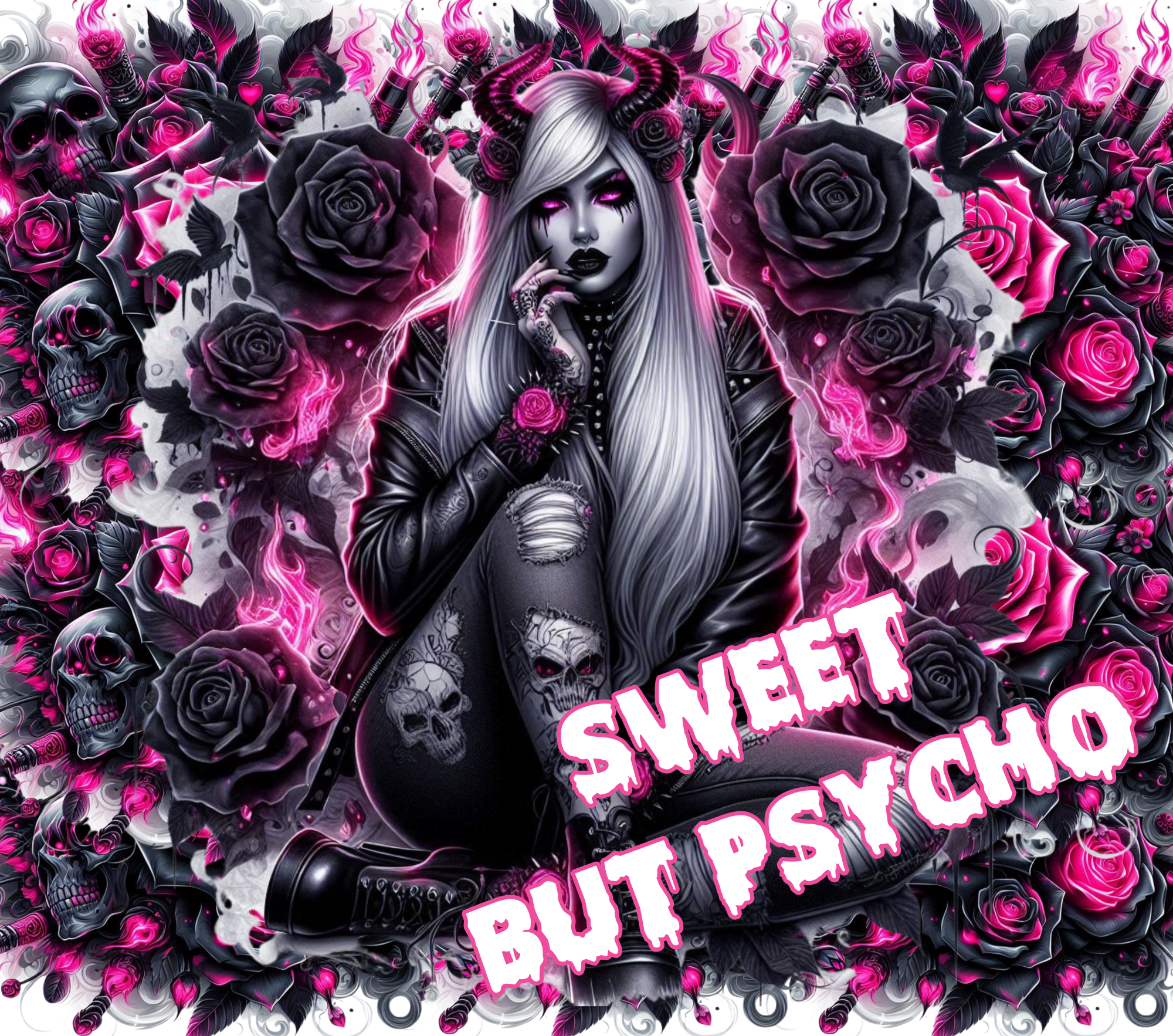 Sweet But Psycho Gothic Tumbler