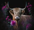 Highland Cow - Midnight Roses