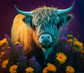 Highland Cow - Sunset Glow