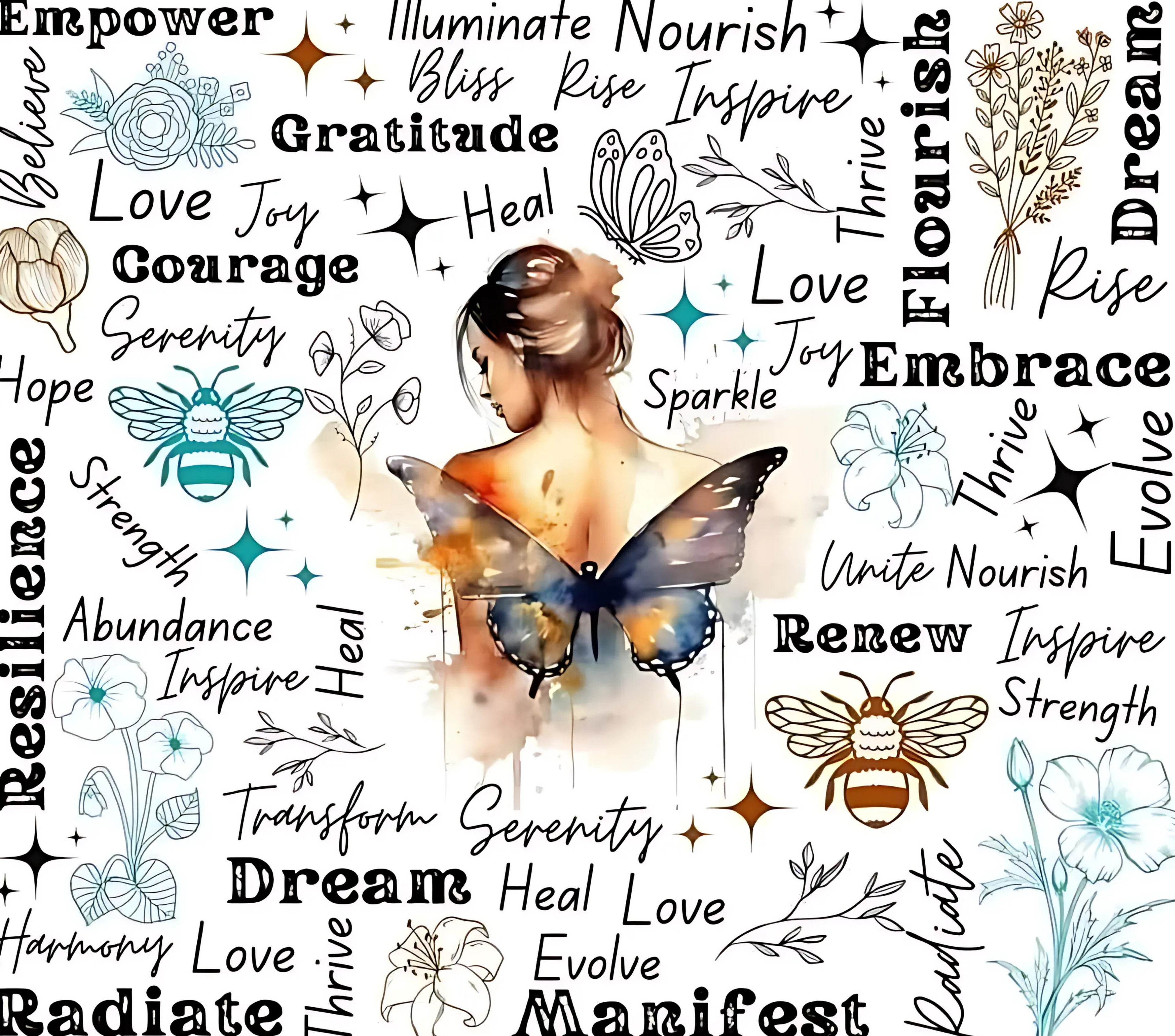 Butterfly Transformation Inspirational Words Tumbler