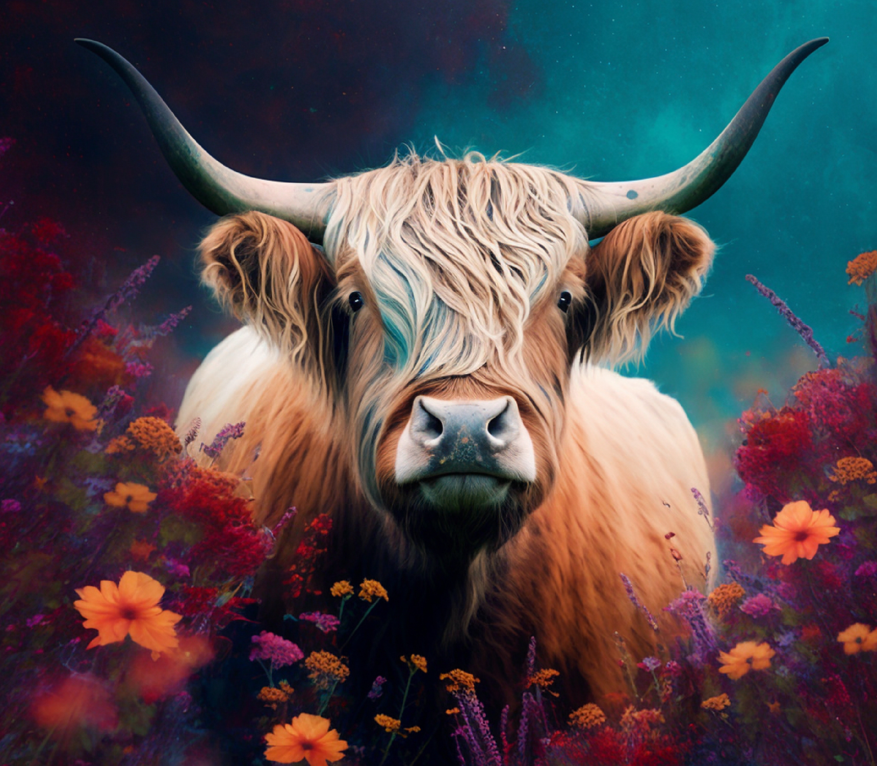Highland Cow - Cosmic Garden