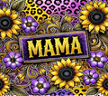 Mama Purple Glitter License Plate Leopard Sunflower Tumbler
