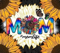 Mom #momlife Tie-Dye Sunflower Leopard Tumbler - Trendy Gift