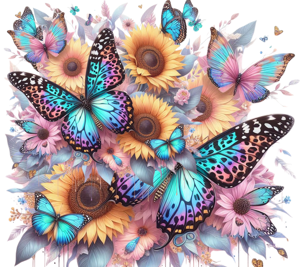 Pastel Sunflower Butterfly Garden Tumbler