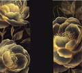 Gold Line Art Floral Tumbler - Customizable