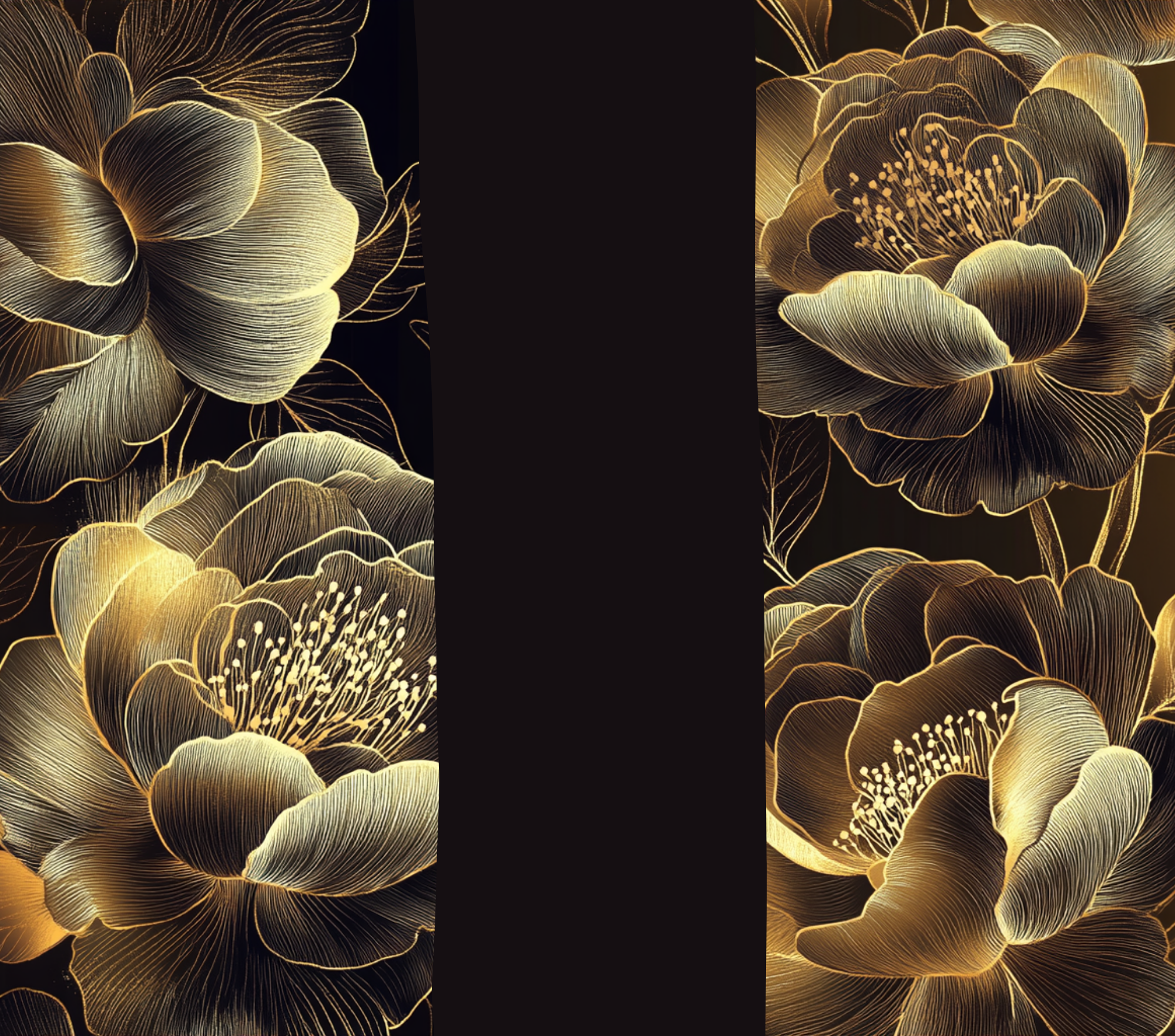 Gold Etched Peony Tumbler - Customizable
