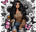 Pink Butterfly & Leopard Print Tumbler