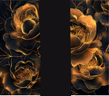 Gold Black Floral Tumbler - Customizable