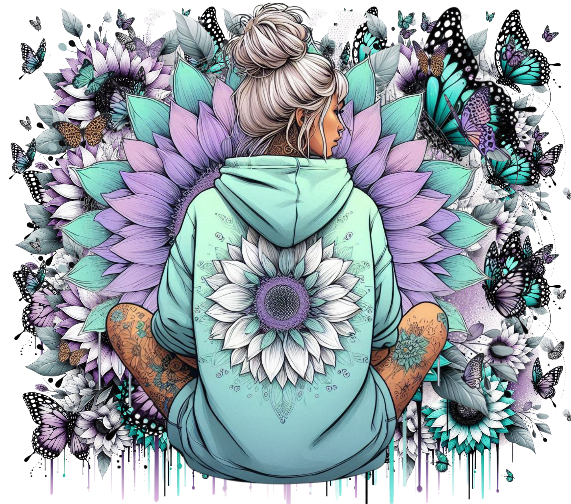 Turquoise & Purple Lotus Mandala Tumbler