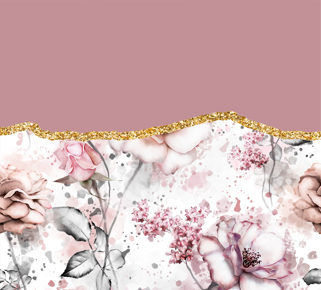 Pink Floral Tumbler - Customizable