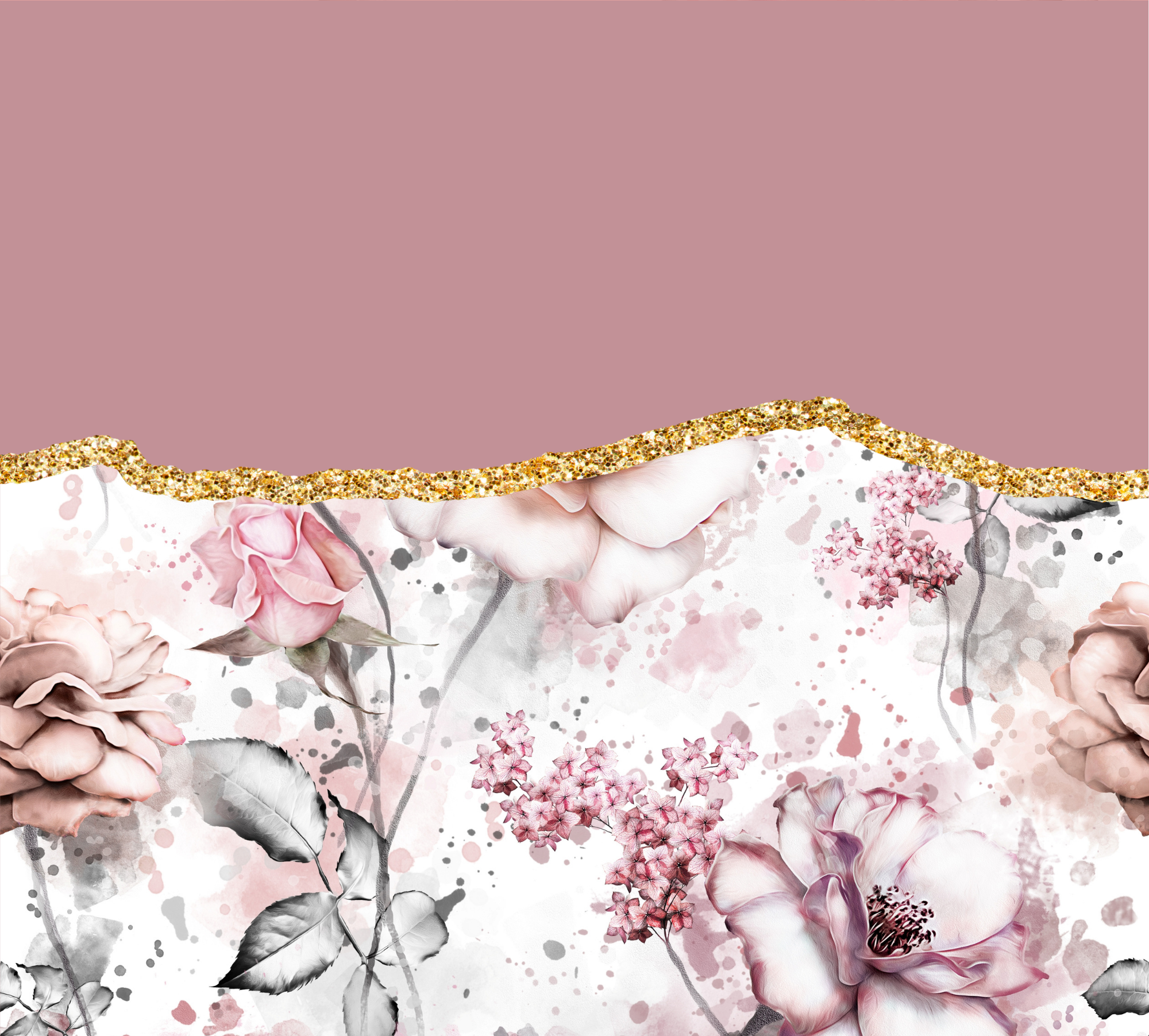 Pink Floral Tumbler - Customizable