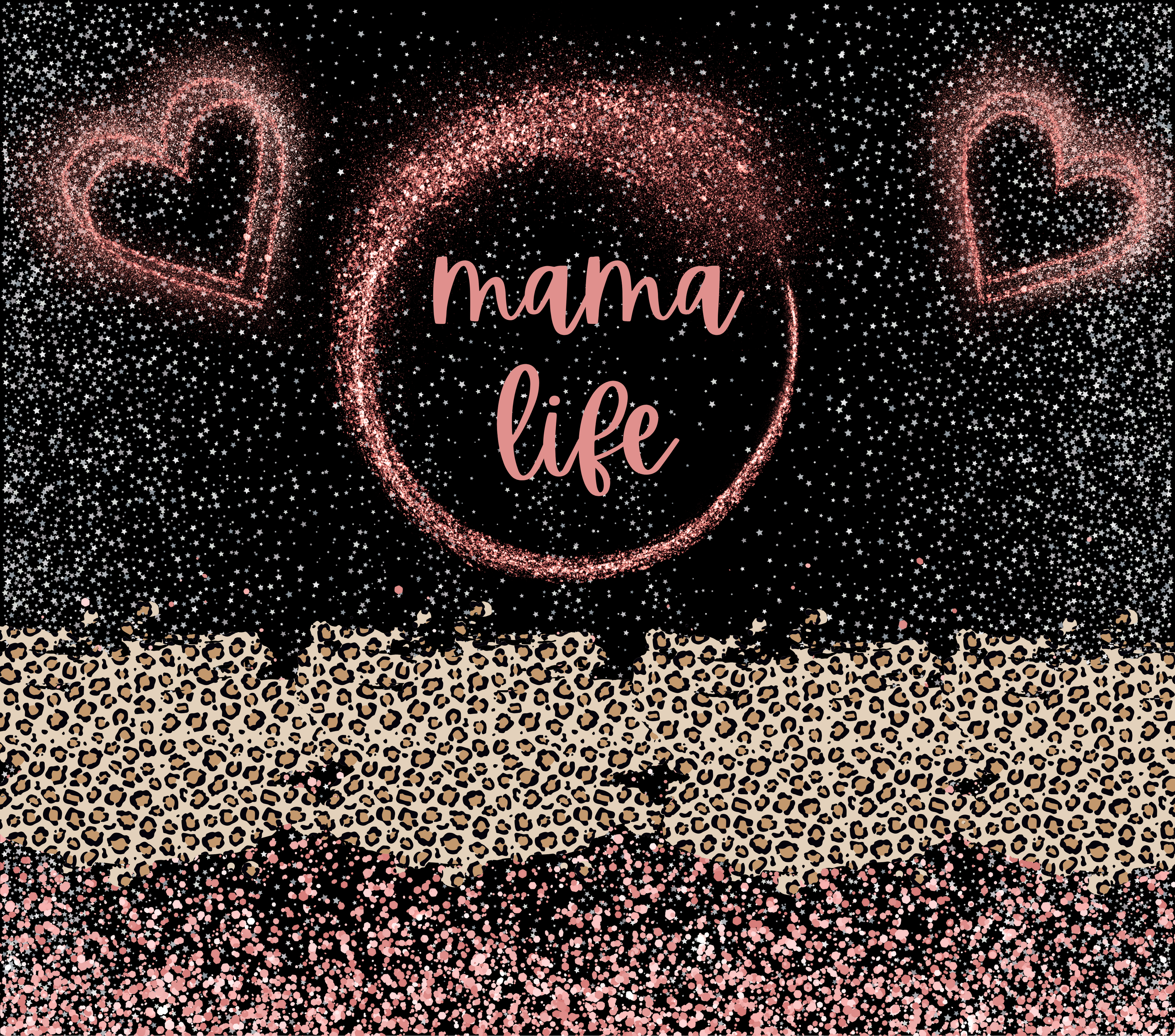 Mama Life Glitter Hearts Tumbler