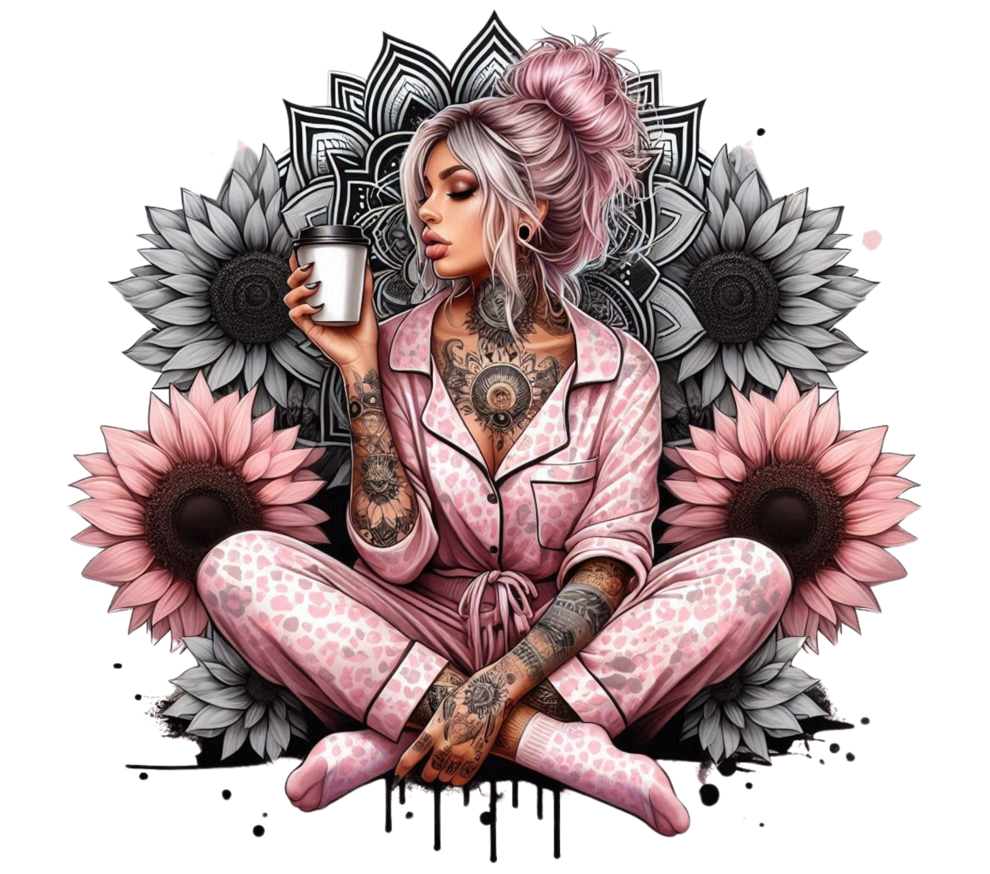 Pink Leopard Pajamas & Coffee Tumbler