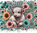 Highland Cow Tumbler - Bohemian Sunflowers