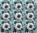 Teal White Poppy Leopard Pattern Tumbler
