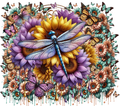 Dragonfly Sunflower Butterfly Garden Tumbler