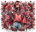 Pink Hair & Peonies Tumbler