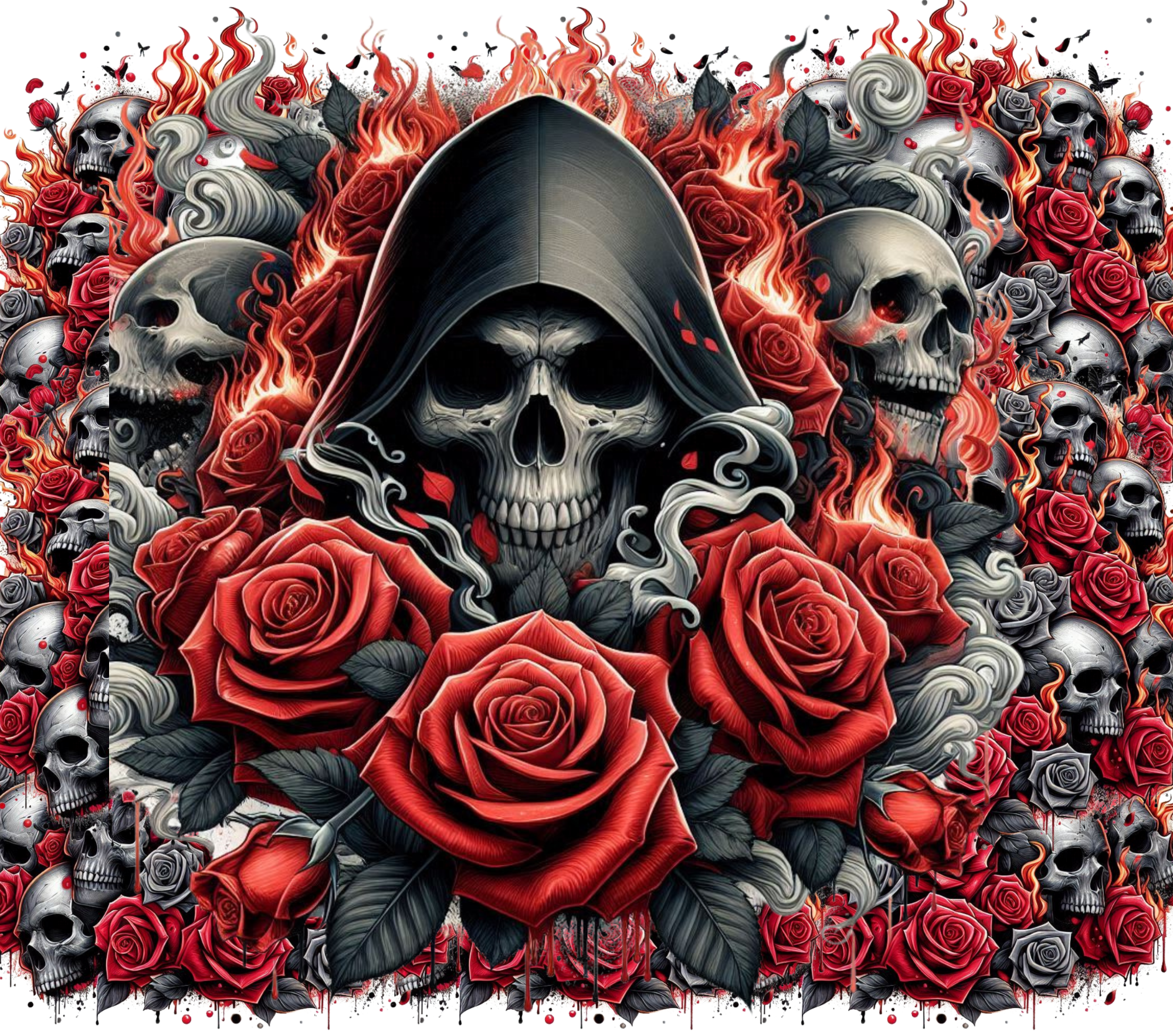 Grim Reaper Rose Garden Tumbler