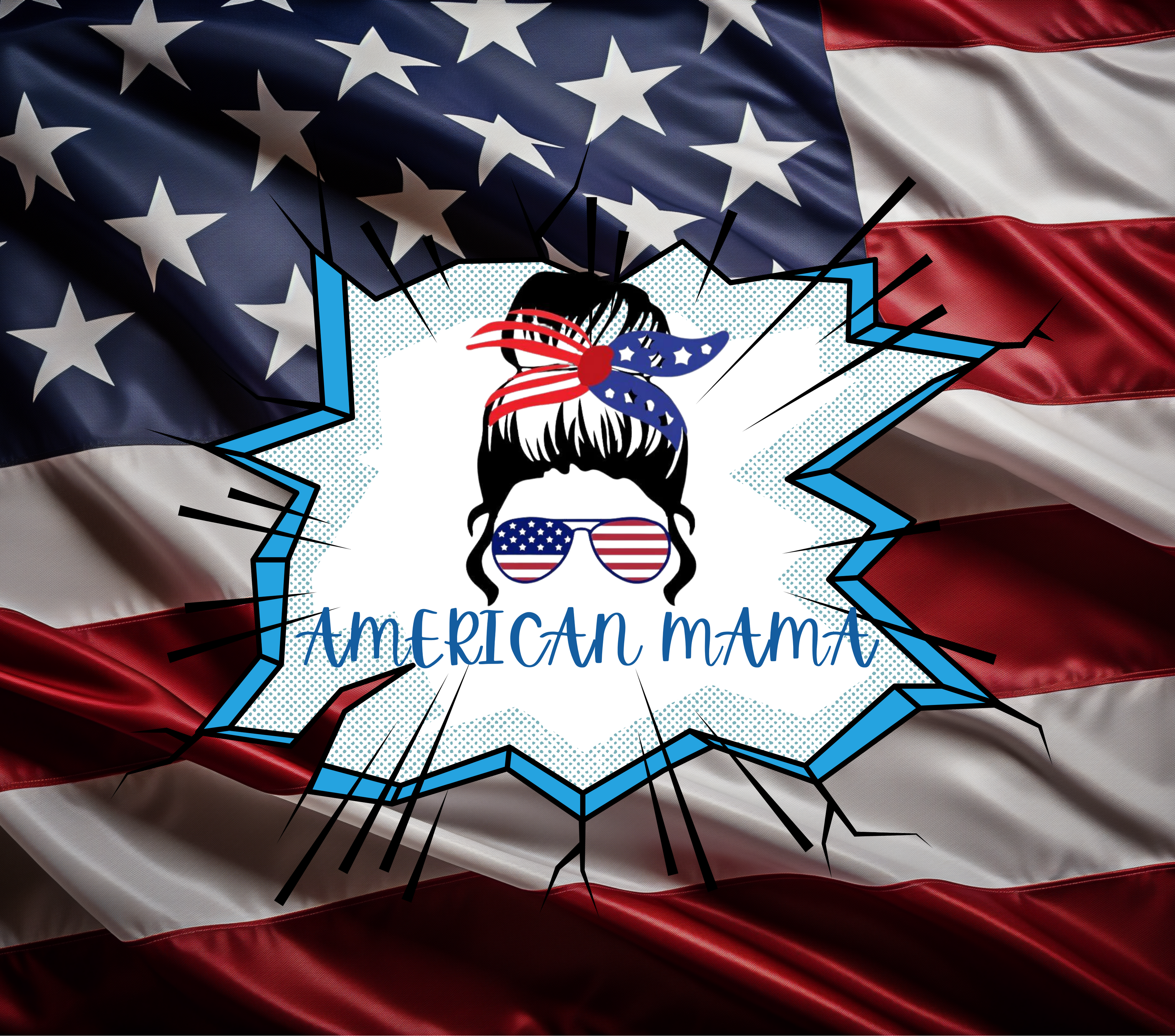 American Mama Tumbler - Patriotic 4th of July Mother's Gift