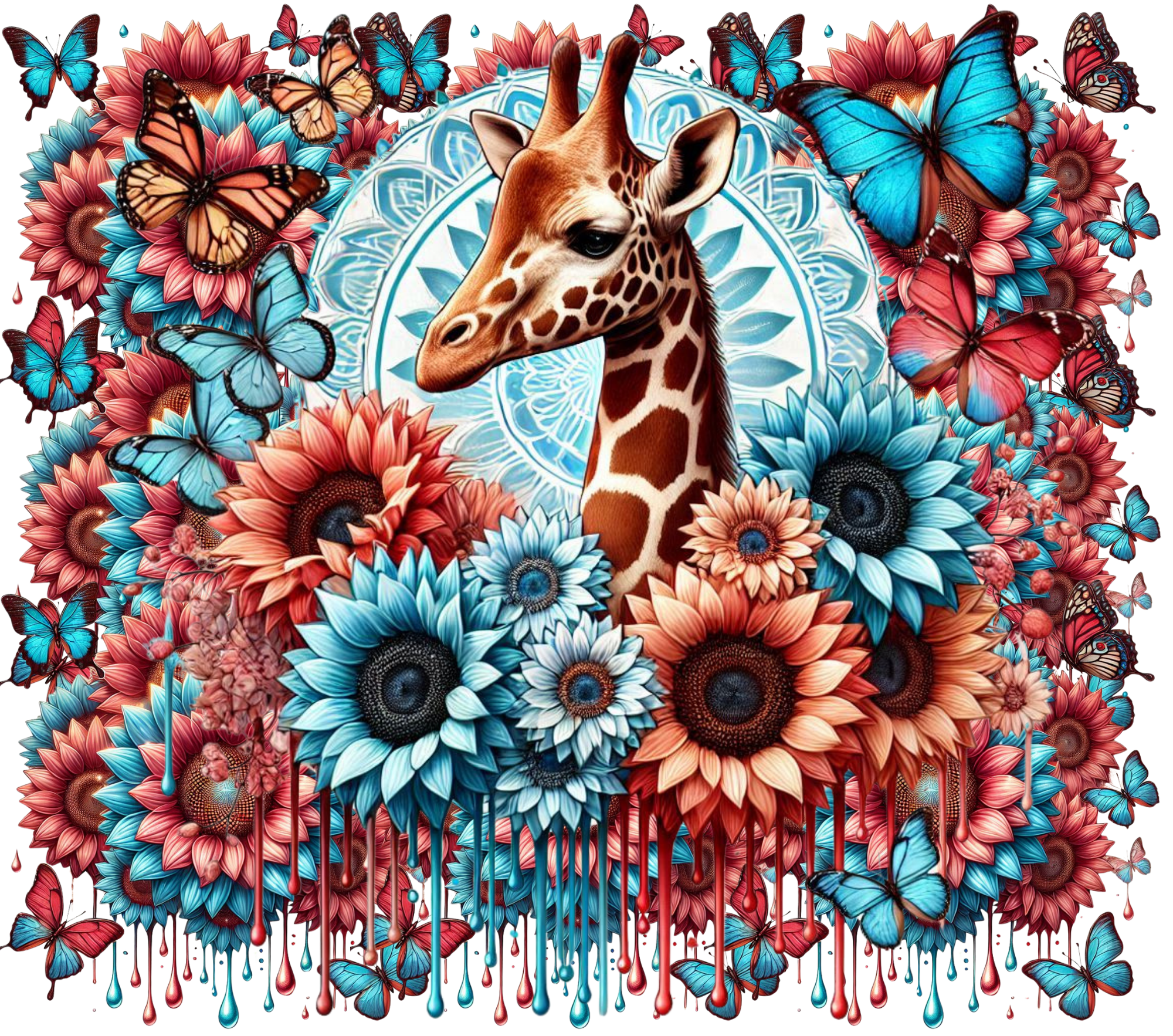 Giraffe Butterfly Garden Tumbler