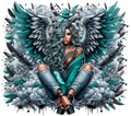 Turquoise Angel Wings & Clouds Tumbler