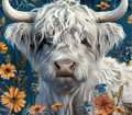 Highland Cow - Golden Daisy