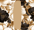 Black White Gold Floral Tumbler - Customizable