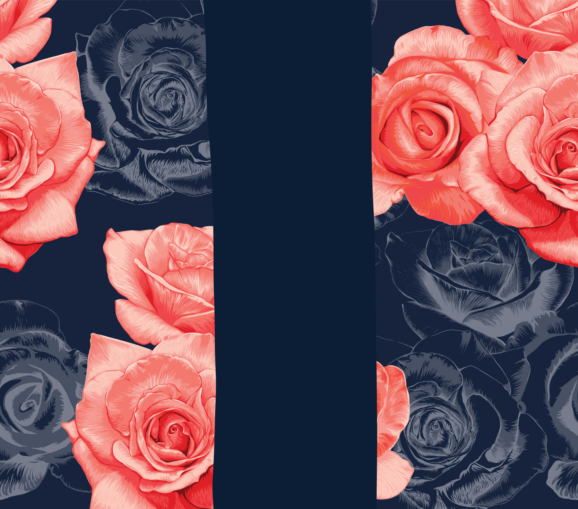 Coral Navy Rose Tumbler - Customizable