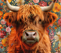 Highland Cow - Vintage Garden
