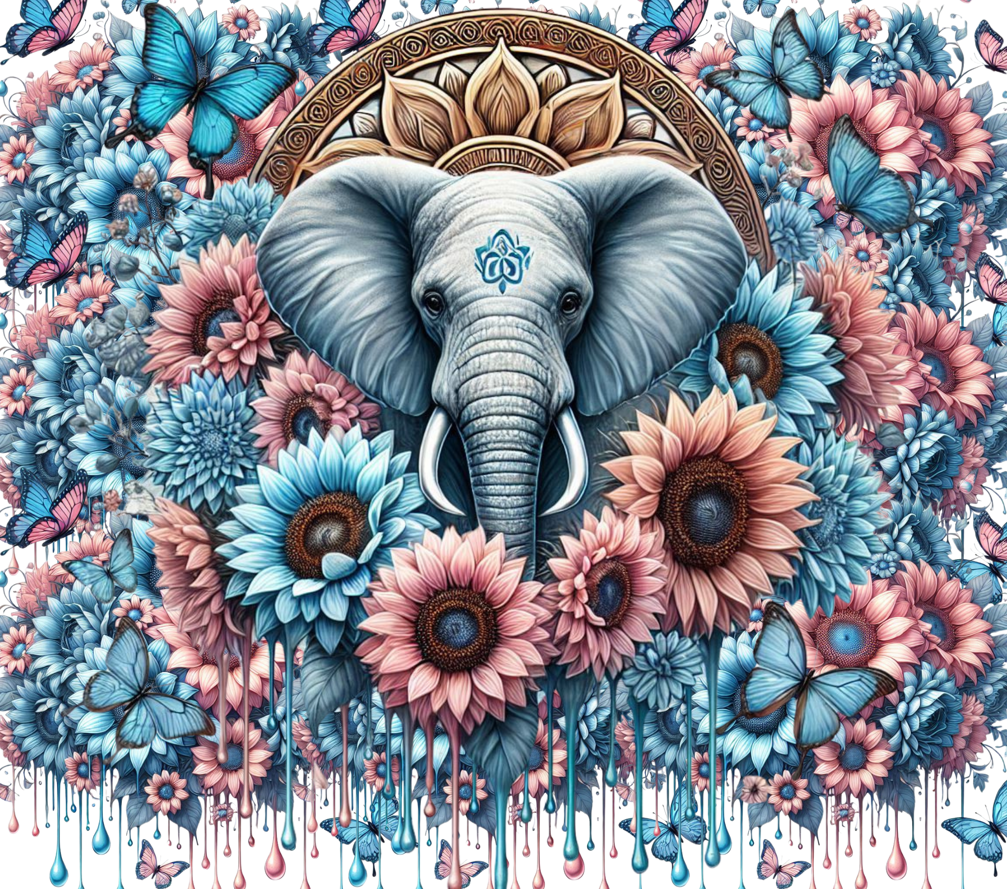 Elephant Mandala Garden Tumbler