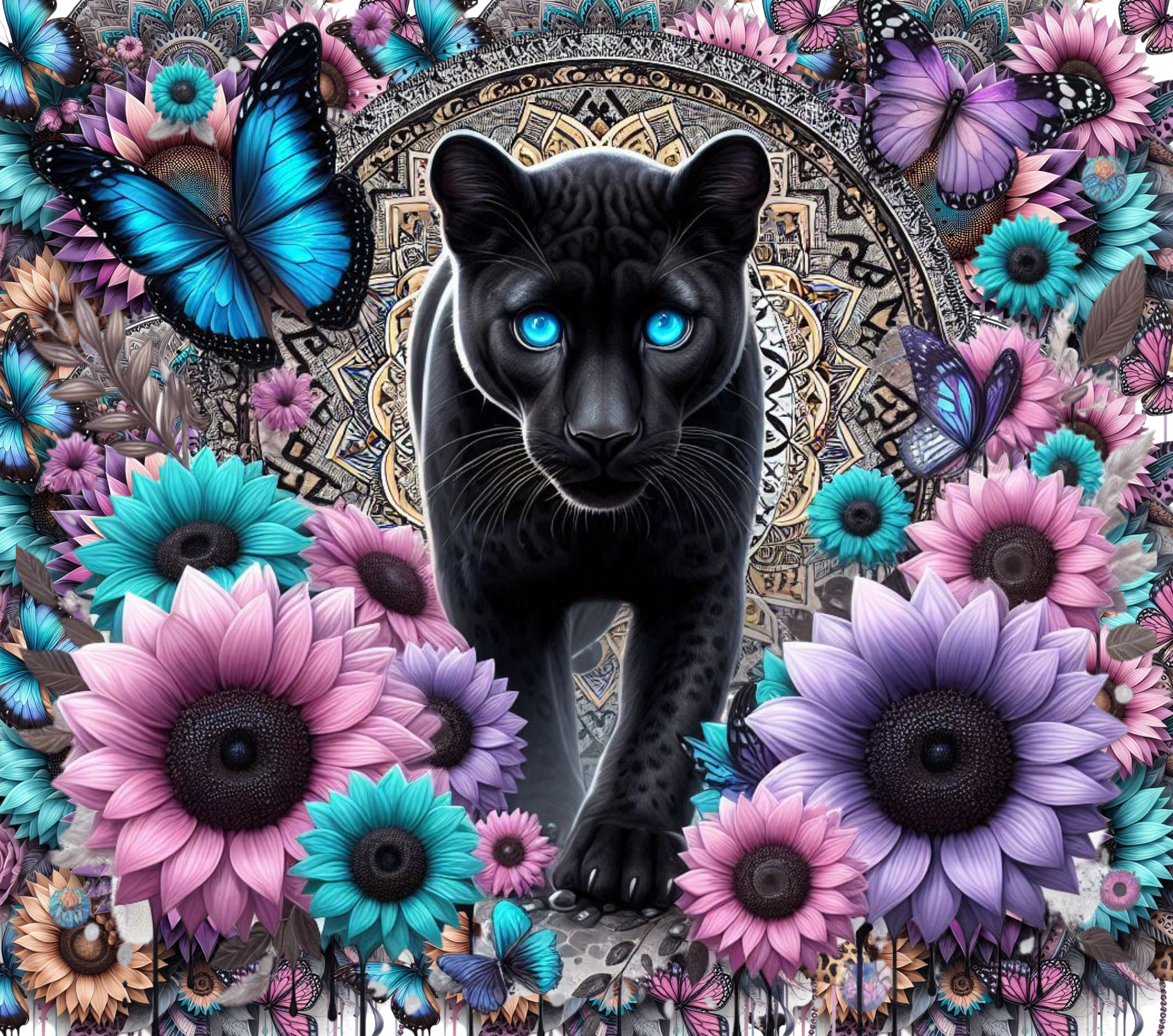 Black Panther Mandala Tumbler