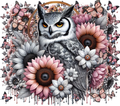 Monochrome Owl Butterfly Garden Tumbler