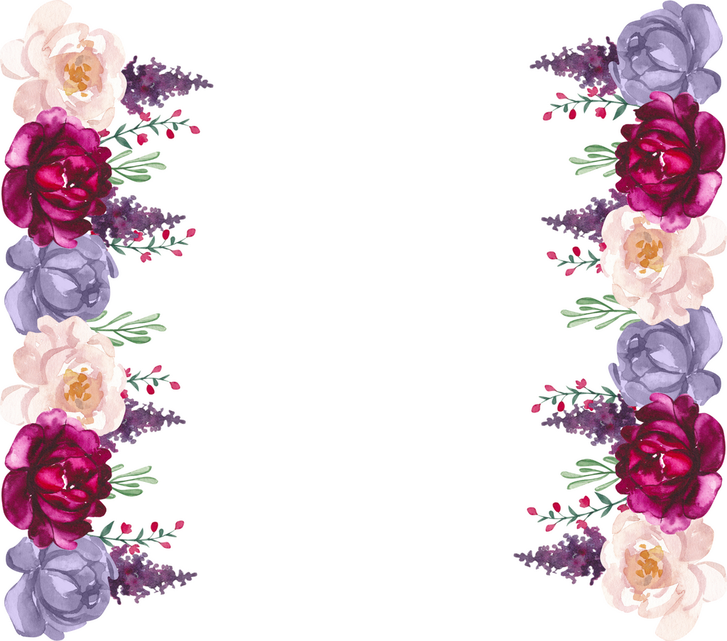 Purple Pink Floral Tumbler - Customizable