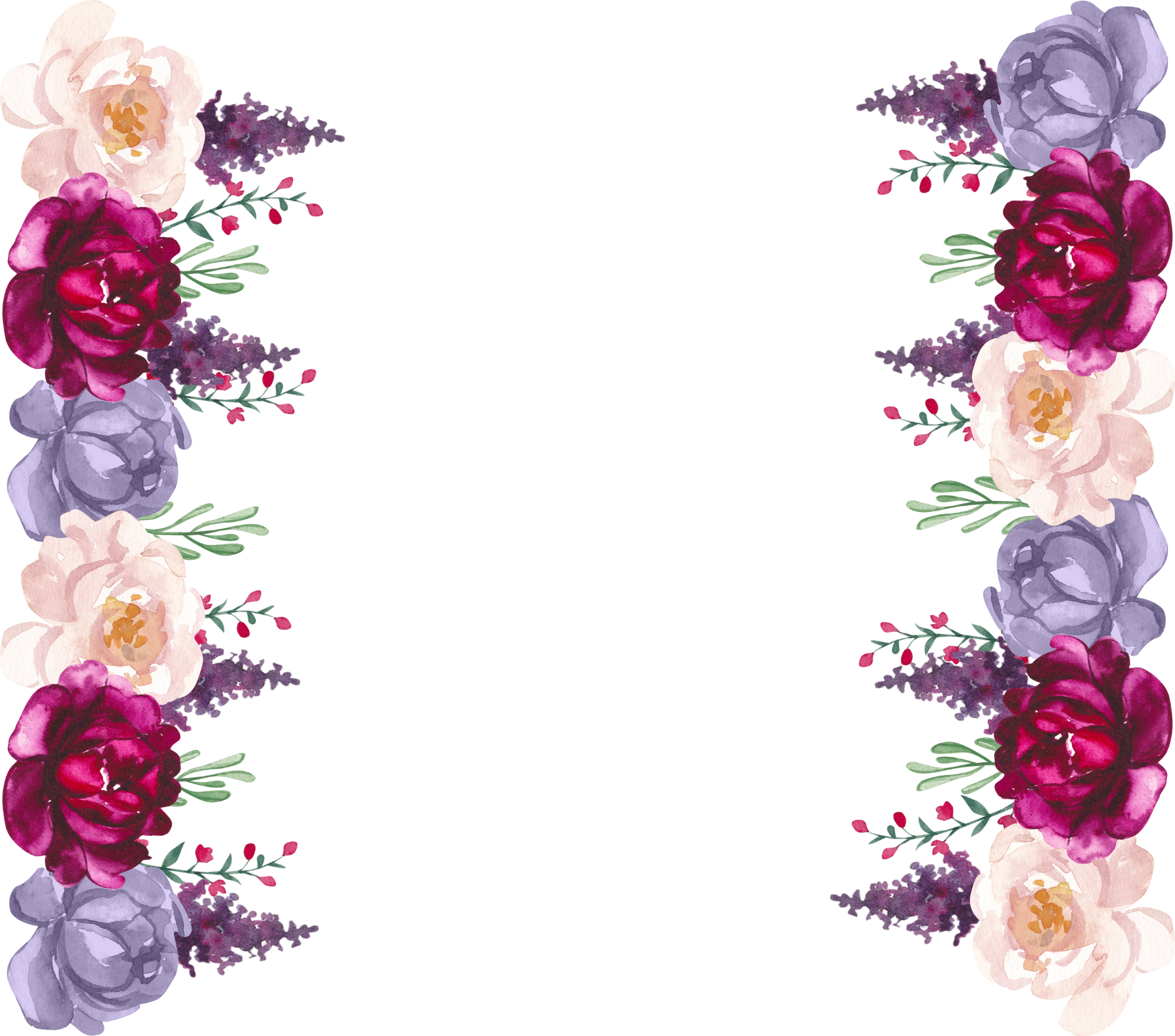 Purple Pink Floral Tumbler - Customizable
