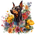 Doberman Pinscher Wildflower Tumbler 1