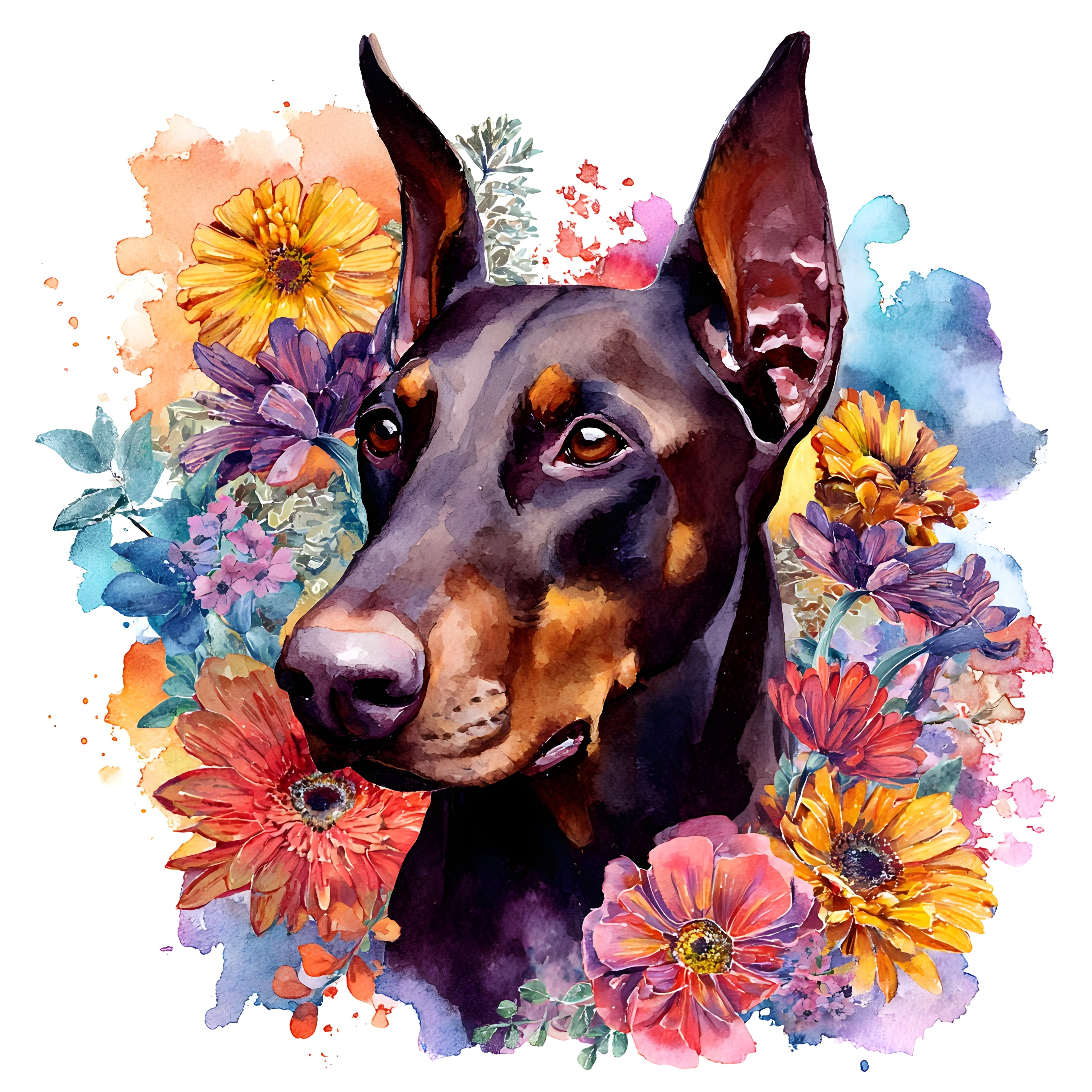 Doberman Pinscher Daisy Garden Tumbler 2