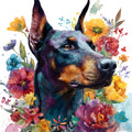 Doberman Pinscher Watercolor Floral Tumbler 3