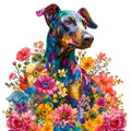 Rainbow Doberman Pinscher Floral Tumbler 4
