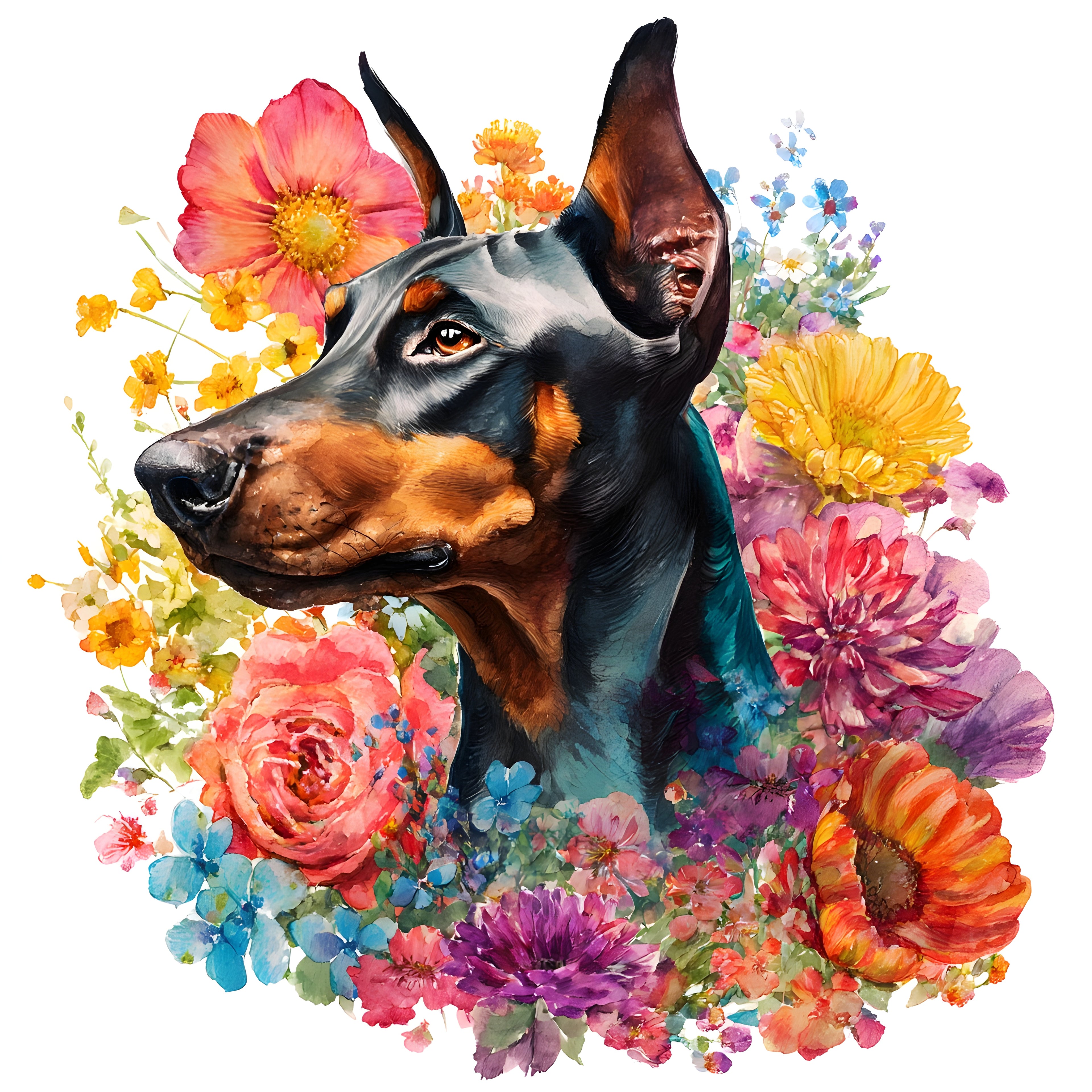 Doberman Pinscher Floral Garden Tumbler 5
