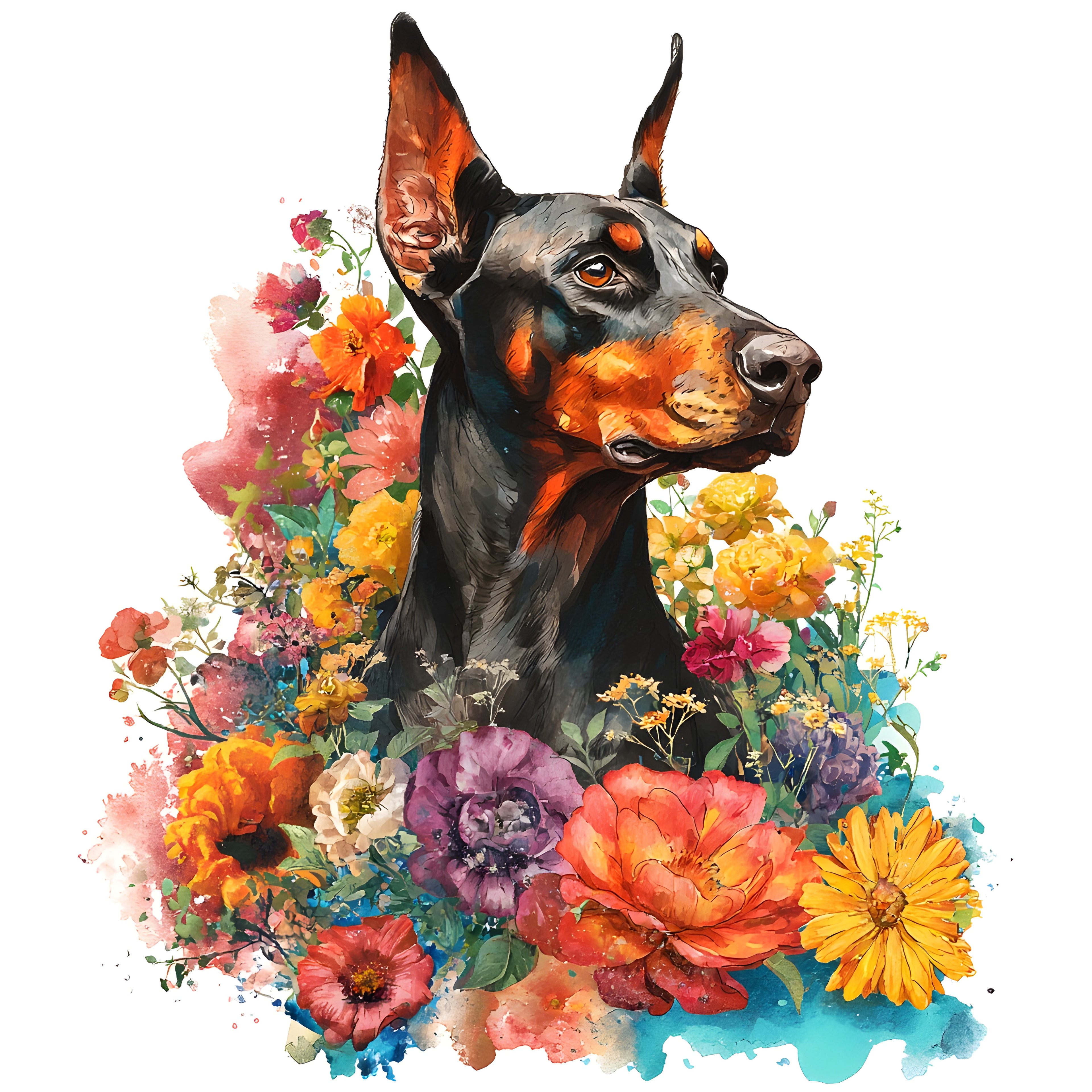 Doberman Pinscher Vibrant Garden Tumbler 7