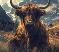 Highland Cow Mountain Majesty