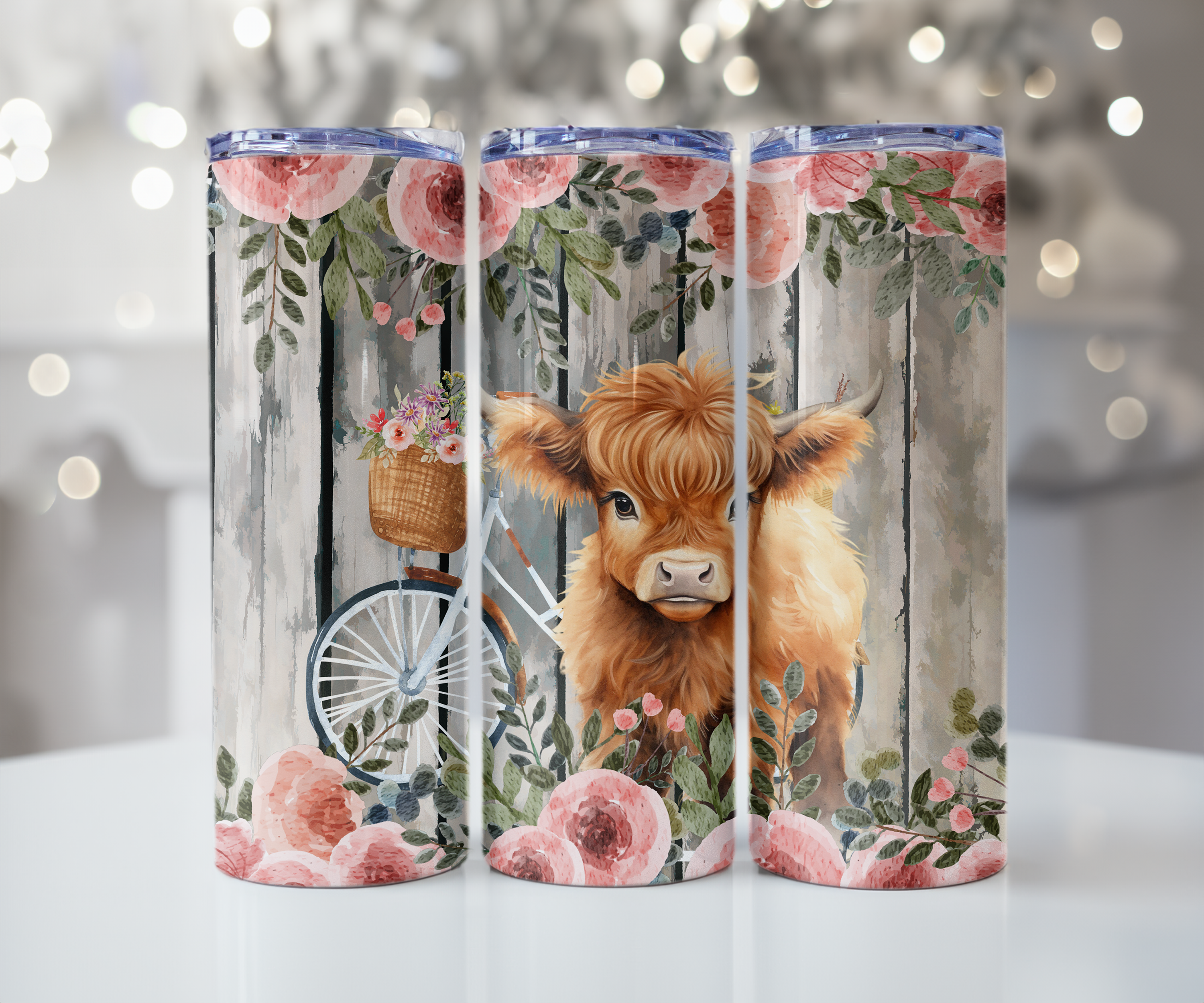 Highland Cow Tumbler - Vintage Bicycle