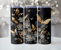 Black Gold Butterfly Garden Tumbler