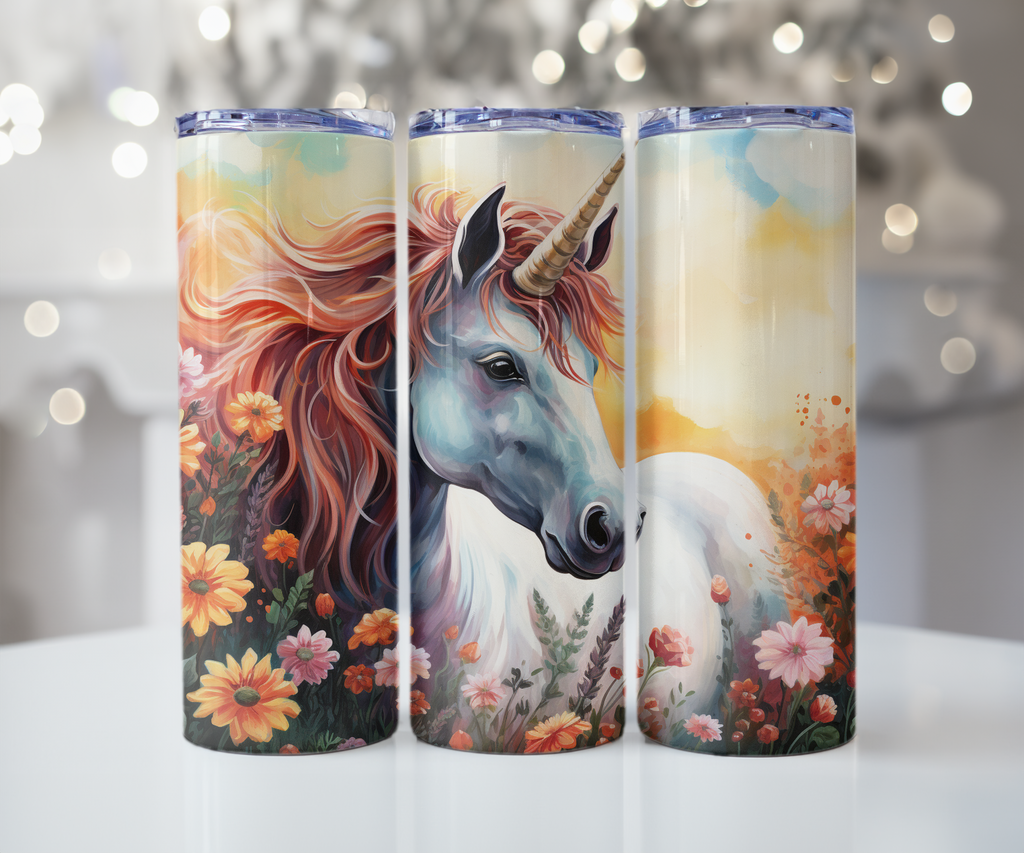 Sunset Unicorn Meadow Tumbler