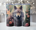 Ethereal Wolf Cherry Blossom Tumbler